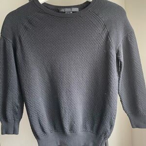 Marc by Marc Jacobs Textured Crewneck Sweater black size XS 3/4 sleeve